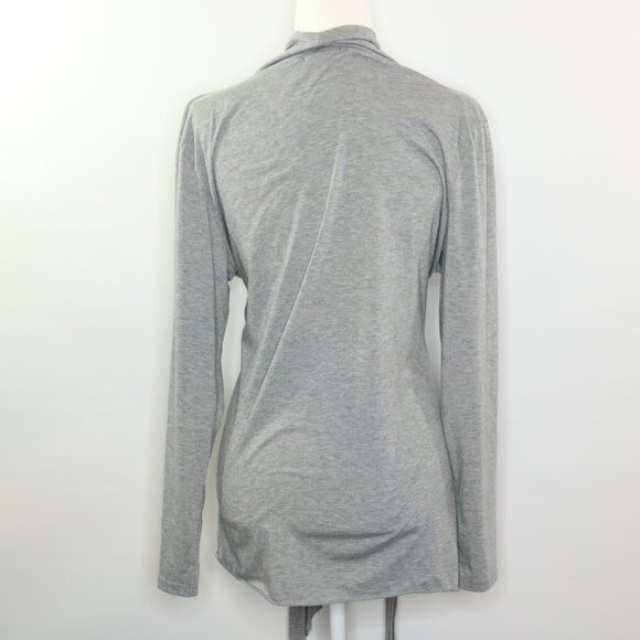 AceVog Wrap Top Cardigan Kimono Long Sleeve Heather Gray - Picture 5 of 9